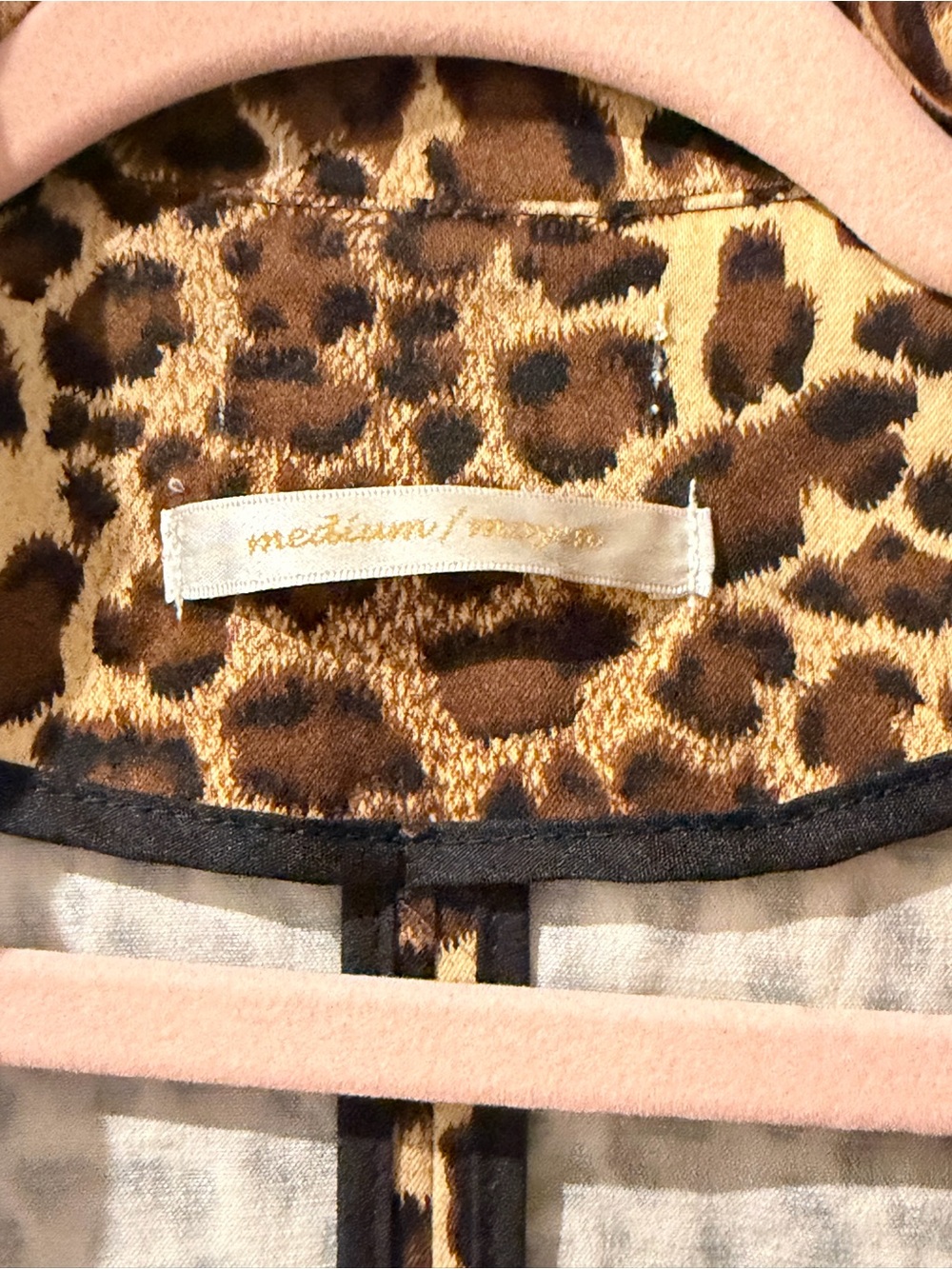 Leopard Print Short Sleeve Blazer Jacket - Brown & Tan 97% Cotton - Picture 3 of 4